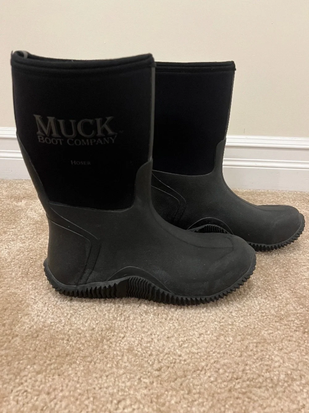 Muck Boot Co Black Hoser Mid Waterproof Rubber Boots Men’s 7/7.5 Women’s 8/8.5